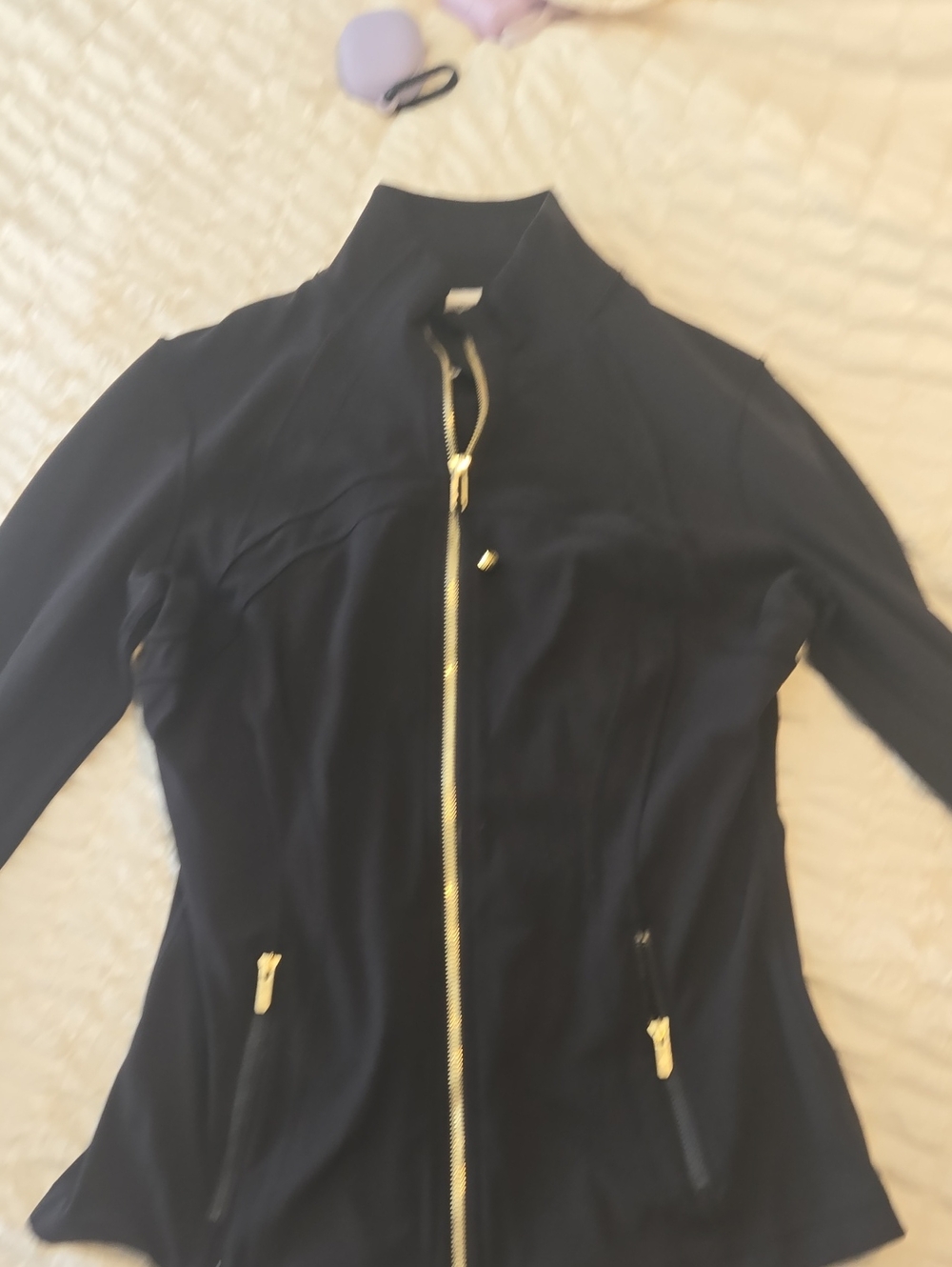 lululemon athletica Black Define Jacket with Gold Zippers
